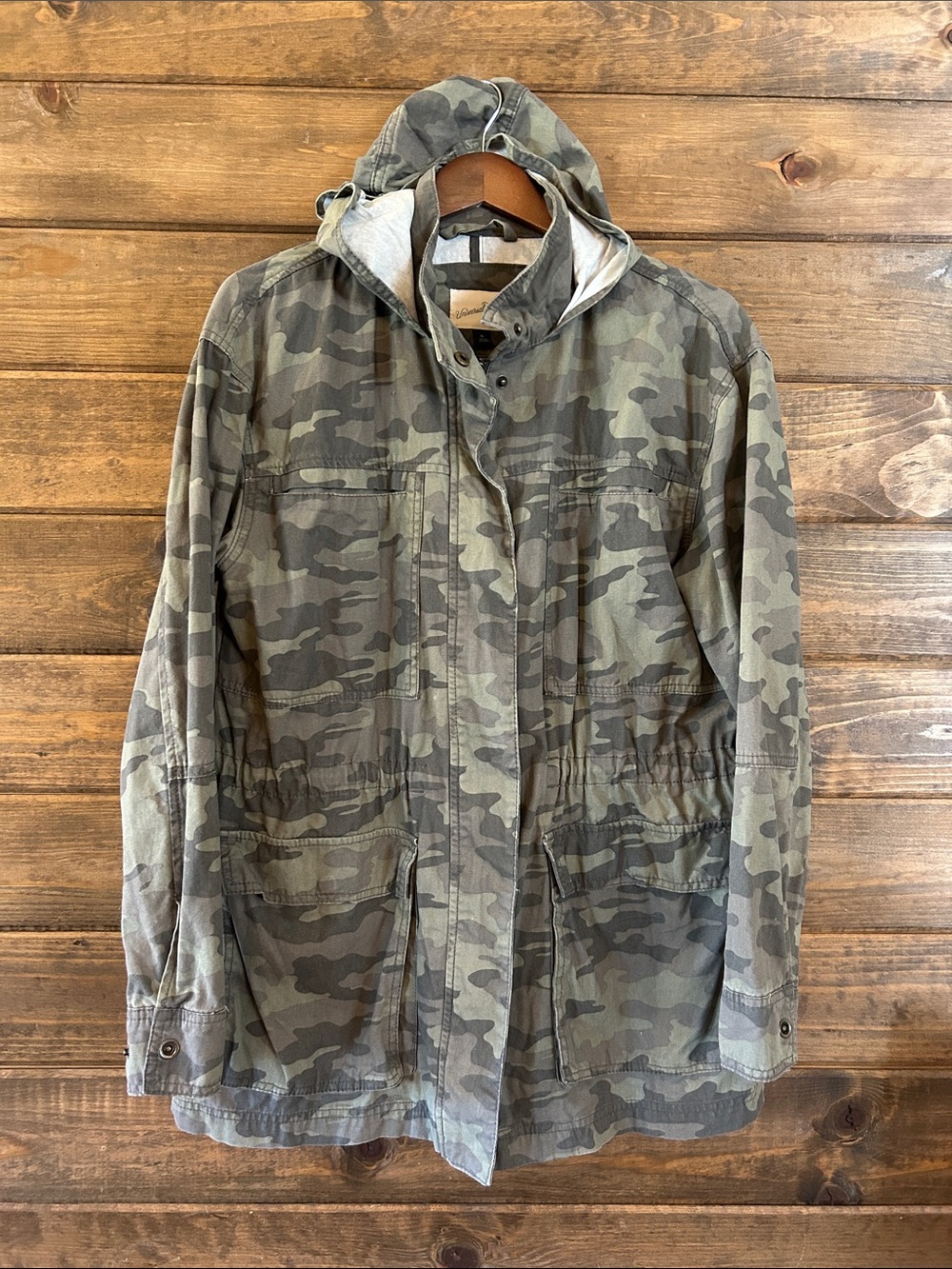 Universal Thread Women's Camouflage Utility Jacket - Olive Green